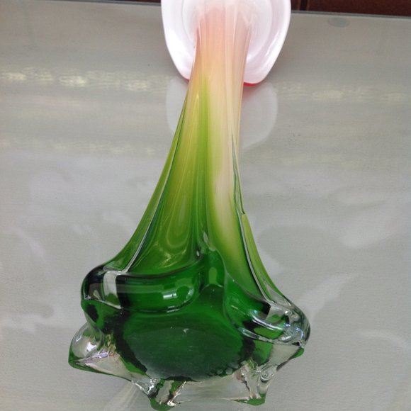 Beautiful Murano Calla Lily Vintage Collectible Hand Blown Glass Vase - Picture 6 of 9